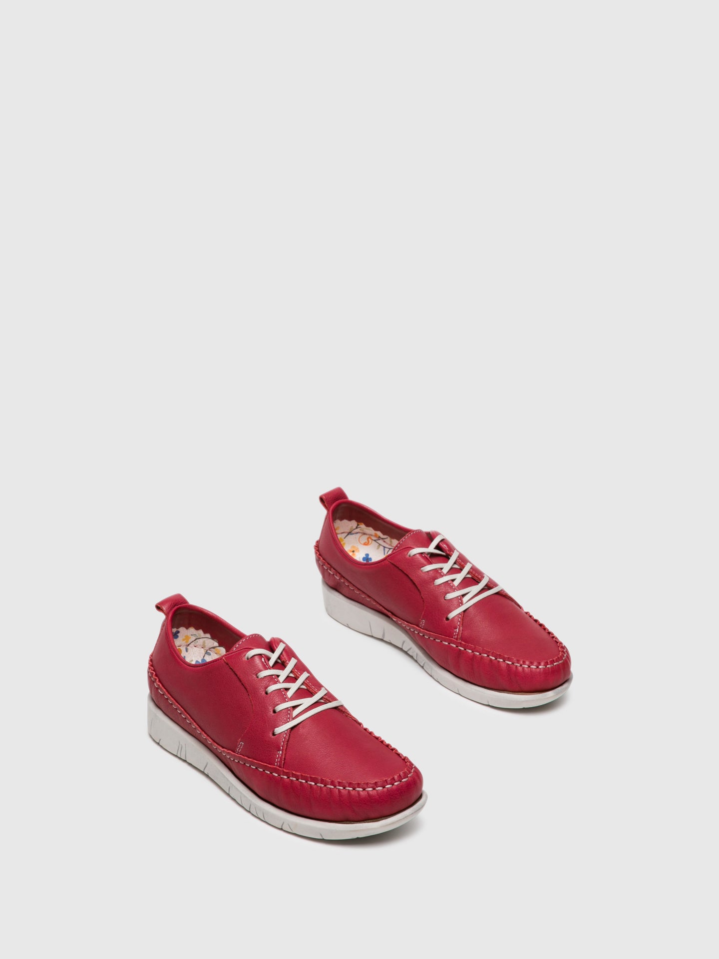 Softinos Red Lace-up Trainers